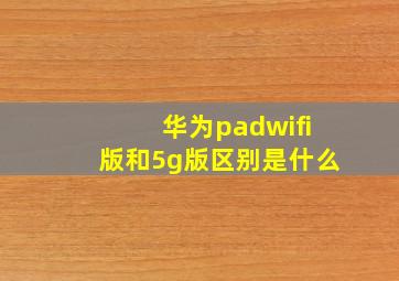 华为padwifi版和5g版区别是什么