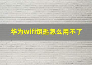 华为wifi钥匙怎么用不了