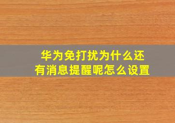 华为免打扰为什么还有消息提醒呢怎么设置