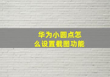 华为小圆点怎么设置截图功能