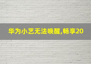 华为小艺无法唤醒,畅享20