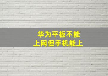 华为平板不能上网但手机能上