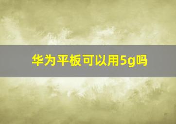 华为平板可以用5g吗