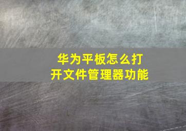 华为平板怎么打开文件管理器功能