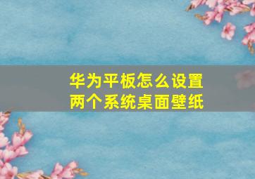 华为平板怎么设置两个系统桌面壁纸