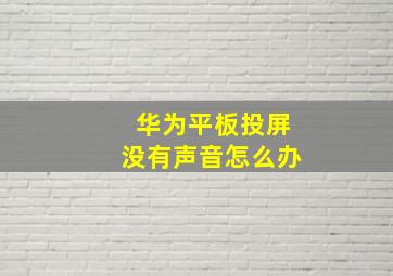 华为平板投屏没有声音怎么办