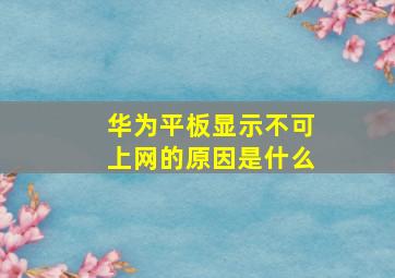 华为平板显示不可上网的原因是什么