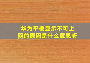 华为平板显示不可上网的原因是什么意思呀