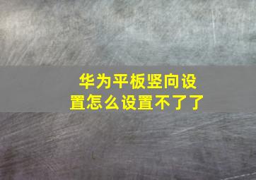 华为平板竖向设置怎么设置不了了