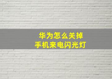 华为怎么关掉手机来电闪光灯