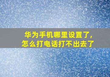 华为手机哪里设置了,怎么打电话打不出去了