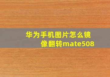 华为手机图片怎么镜像翻转mate508