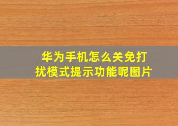 华为手机怎么关免打扰模式提示功能呢图片