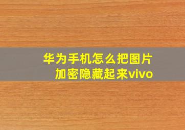 华为手机怎么把图片加密隐藏起来vivo