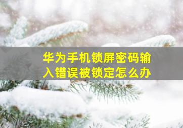 华为手机锁屏密码输入错误被锁定怎么办