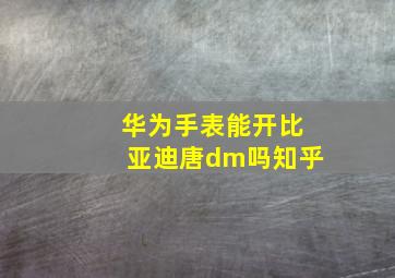 华为手表能开比亚迪唐dm吗知乎