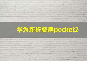 华为新折叠屏pocket2