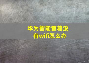 华为智能音箱没有wifi怎么办