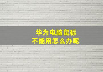 华为电脑鼠标不能用怎么办呢