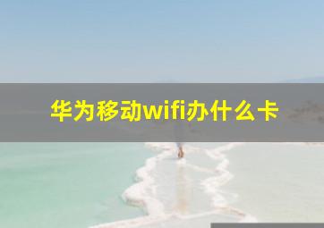 华为移动wifi办什么卡