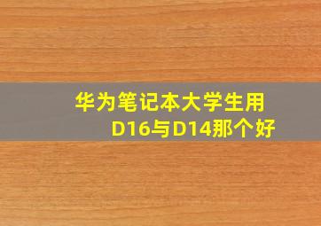 华为笔记本大学生用D16与D14那个好