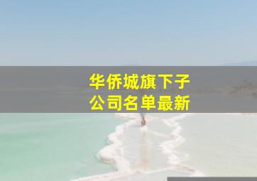 华侨城旗下子公司名单最新