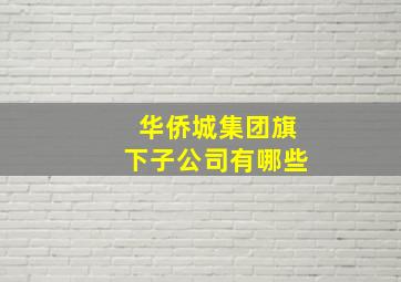 华侨城集团旗下子公司有哪些