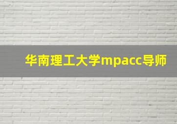 华南理工大学mpacc导师