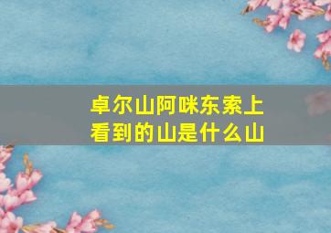 卓尔山阿咪东索上看到的山是什么山