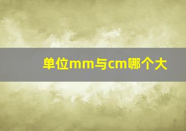 单位mm与cm哪个大