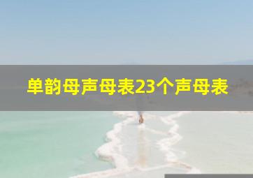 单韵母声母表23个声母表