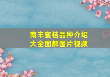 南丰蜜桔品种介绍大全图解图片视频