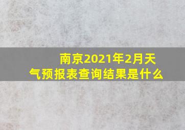 南京2021年2月天气预报表查询结果是什么