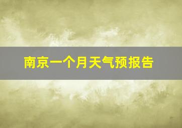 南京一个月天气预报告