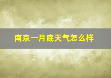 南京一月底天气怎么样