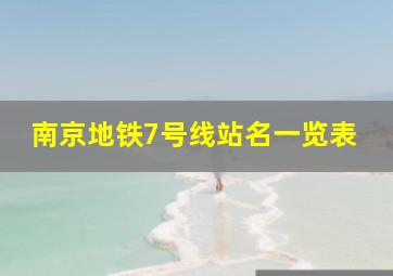 南京地铁7号线站名一览表