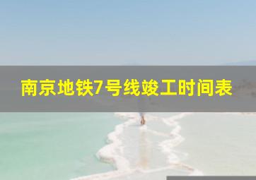 南京地铁7号线竣工时间表