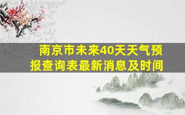 南京市未来40天天气预报查询表最新消息及时间