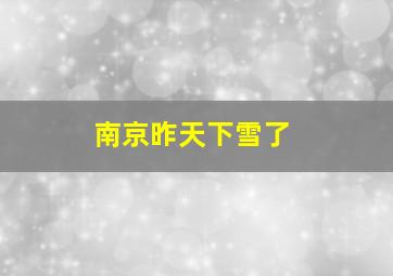 南京昨天下雪了