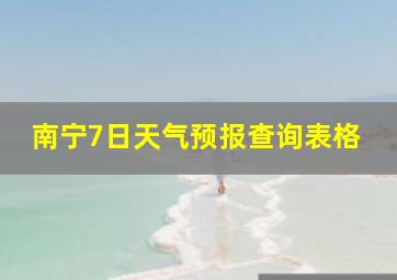 南宁7日天气预报查询表格