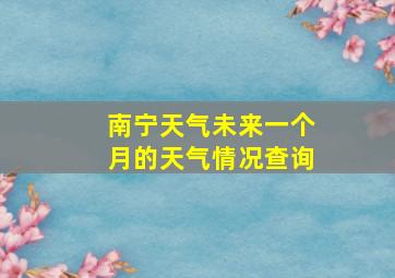 南宁天气未来一个月的天气情况查询