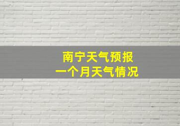 南宁天气预报一个月天气情况