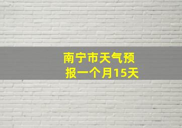 南宁市天气预报一个月15天