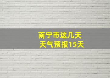 南宁市这几天天气预报15天