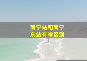 南宁站和南宁东站有啥区别