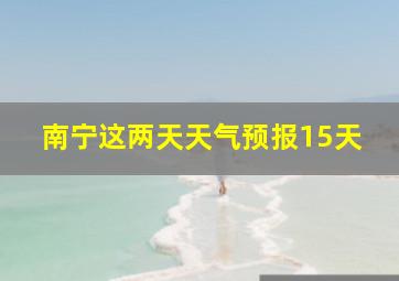 南宁这两天天气预报15天