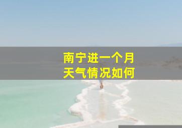 南宁进一个月天气情况如何