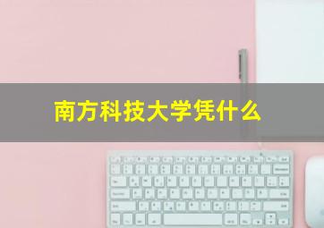 南方科技大学凭什么