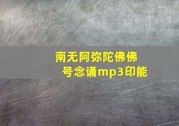 南无阿弥陀佛佛号念诵mp3印能