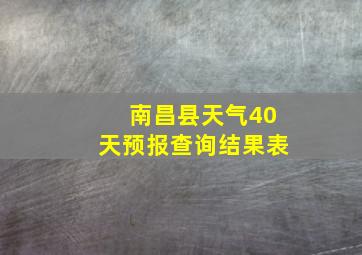 南昌县天气40天预报查询结果表